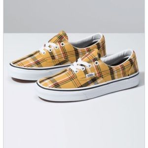 Vans Plaid Era Yellow and True White Shoes